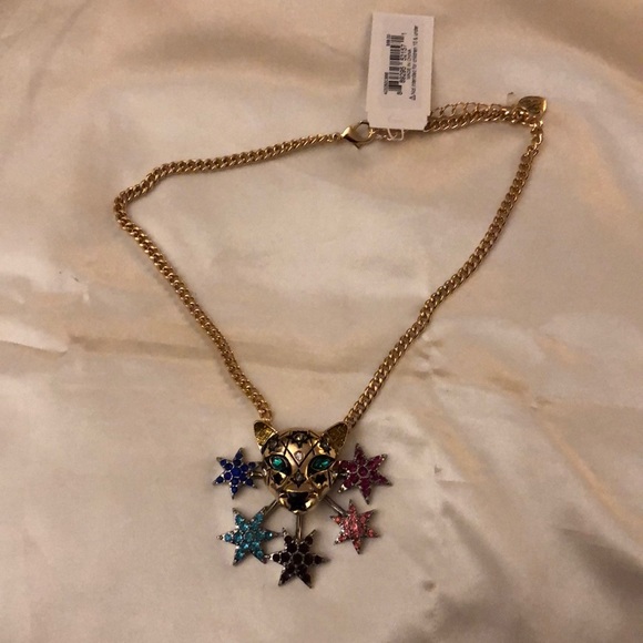 Betsey Johnson Gold Tone Leopard & Shooting Star Pendant Necklace NWT - Picture 16 of 16
